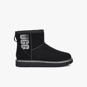 Ugg Classic Mini Rubber Logo Women Classic Boots Black (6540UODIN)